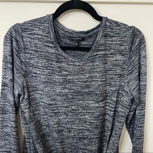 Banana Republic Twist Front Heathered Black Sweater